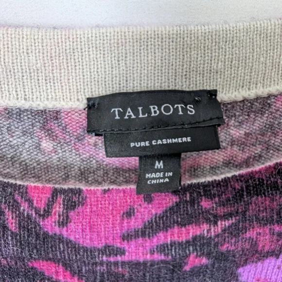 Talbots Pink Floral Cashmere Sweater - Picture 8 of 11